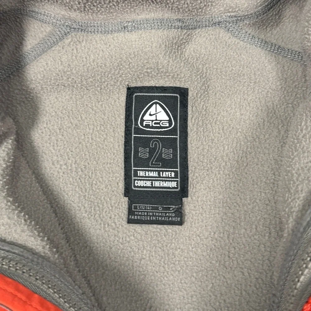 Nike ACG Hooded Thermal Jacket Youth L Orange Red Therma-FIT Fleece Gorpcore